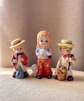 Lotto 3 statuine porcellana anni '70