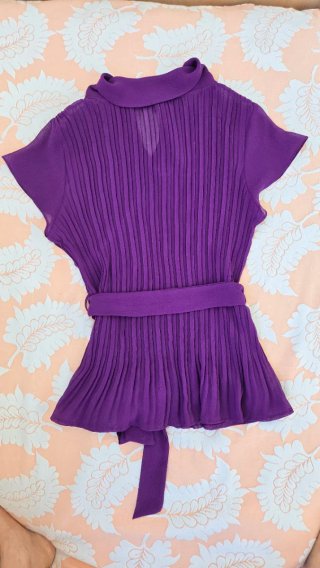Blusa Zendra Morada Semitransparente. Talla 44