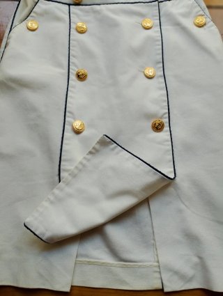 Falda Carolina Herrera Blanca Botones Dorados