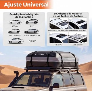 COSTWAY Bolsa de Techo para Coche 600L Cofre