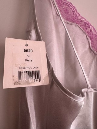 Camisón Ivette encaje rosa y gris