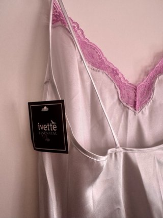 Camisón Ivette encaje rosa y gris