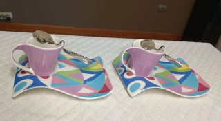 Dúo Tazas Café, platos y cucharillas Villeroy & Bo