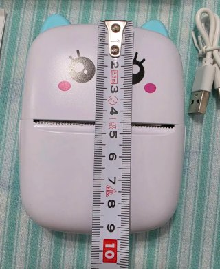 Impresora de bolsillo azul y blanca