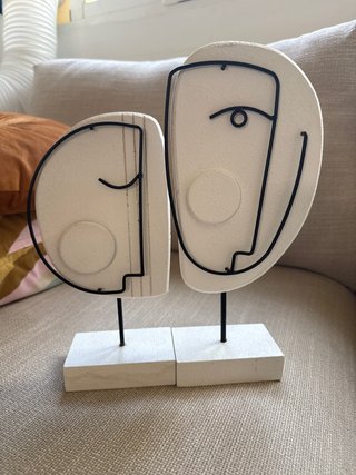 Escultura moderna Sklum caras abstractas