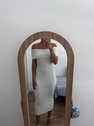 Vestido H&M blanco midi