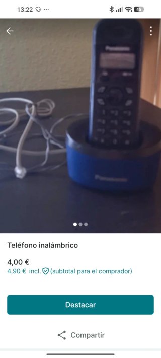 Teléfono Inalámbrico Panasonic Negro/Azul