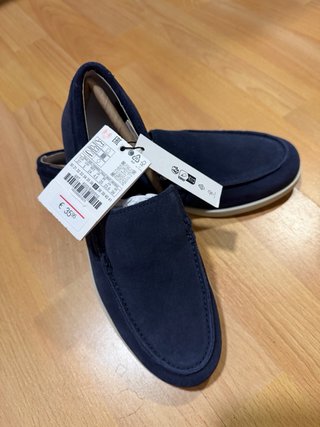 Mocasines Zara Piel Azul Talla 37 Nuevos