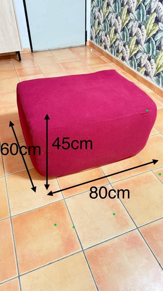 Puf Cama Plegable Beige y Gris