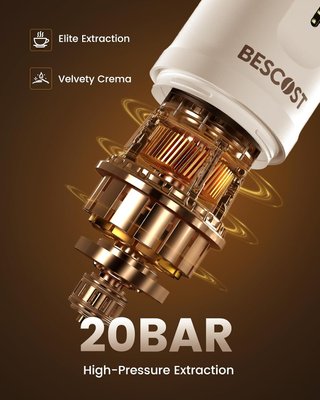 BESCOST Máquina Café Portátil 20 Bar