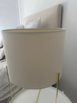 Lámpara Zara Home Tela y Metal Dorada