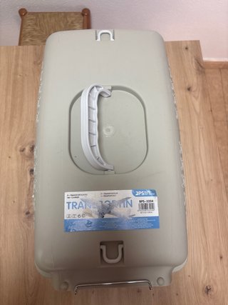 Transportín para gato beige y azul