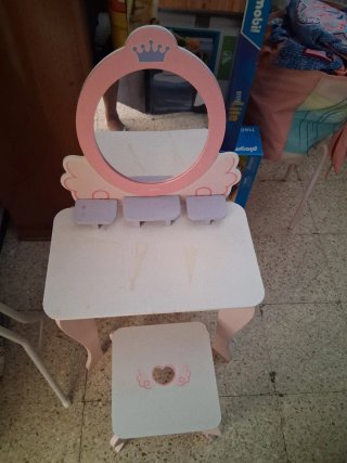 Tocador infantil madera con espejo