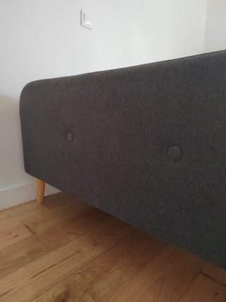 Estructura cama articulada tapizada Jysk gris