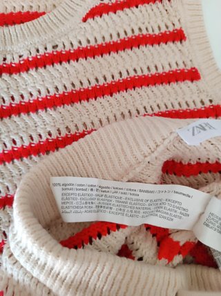 Conjunto Zara crochet rayas 4A