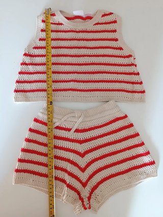 Conjunto Zara crochet rayas 4A