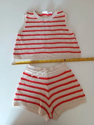 Conjunto Zara crochet rayas 4A