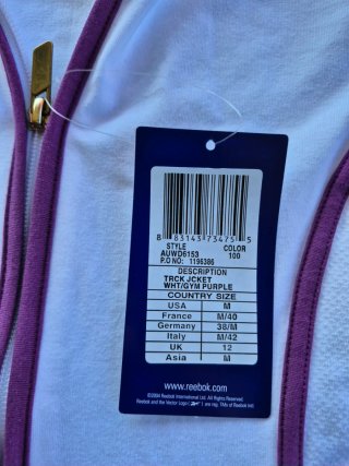 Chaqueta Reebok vintage blanca/morada M