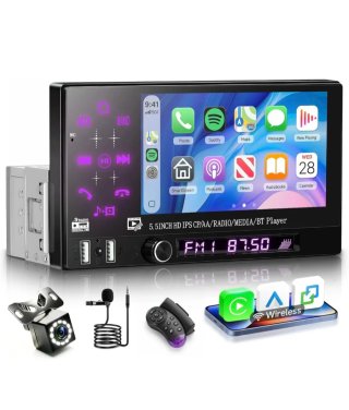 Radio Coche Pantalla 1 DIN Carplay Android Auto