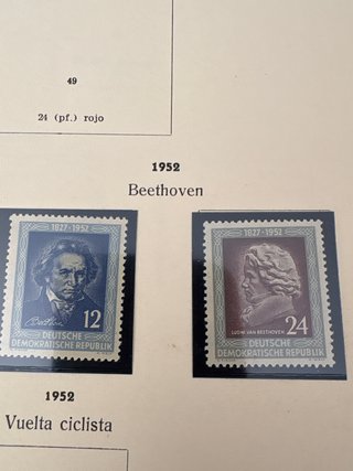 Sellos Beethoven 1952 Deutsche Demokratische Repub