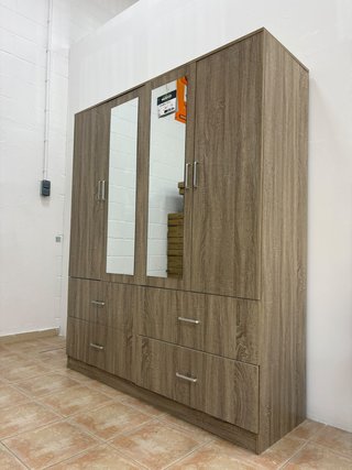 Ropero 4 puertas roble NUEVO + 2 Cajones.