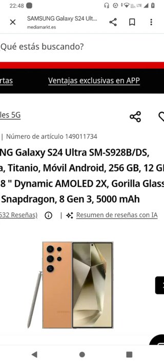 Samsung Galaxy S24 Ultra Naranja/Plata