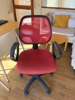 Silla de Oficina con Ruedas Roja