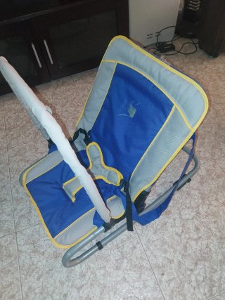 Hamaca para bebé azul y gris