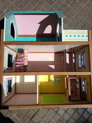 Casita de muñecas 3 pisos 60x30x74cm