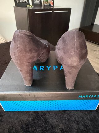 Zapatos Marypaz Talla 37 Tacón Ancho Negro