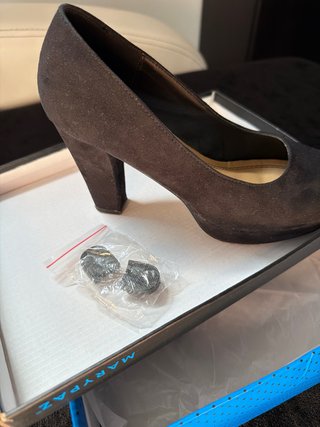 Zapatos Marypaz Talla 37 Tacón Ancho Negro