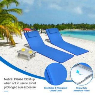 Costway - Juego de 3 piezas para tumbonas de playa