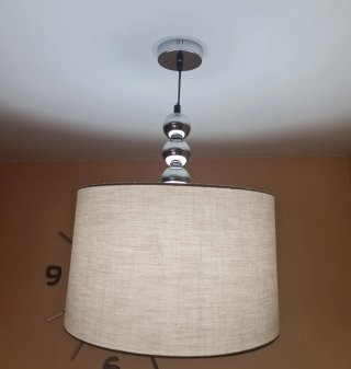 2 Lámparas de Techo Beige y Plateadas