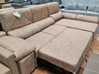 Sofá cama chaise longue + 3 puffs