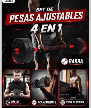 Pesas ajustables Unycos 4 en 1 – 30 kg