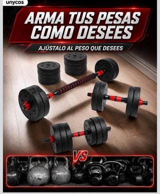 Pesas ajustables Unycos 4 en 1 – 30 kg
