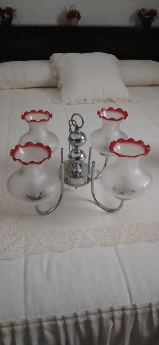Lámpara de techo vintage cristal y metal