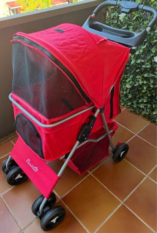 Cochecito Plegable Perro Pequeño Rojo PawHut