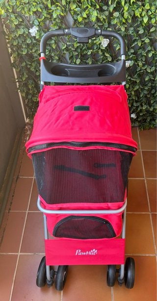 Cochecito Plegable Perro Pequeño Rojo PawHut