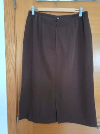 Falda midi vintage marrón