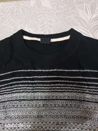 BOSS maglione uomo L lana girocollo righe GrB 0036