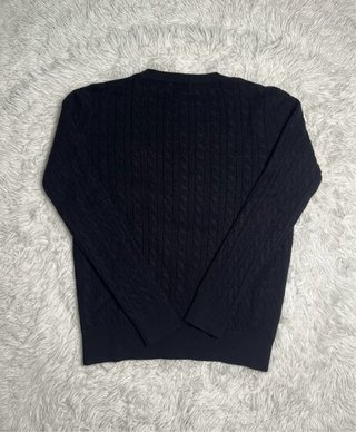Maglione pullover Ralph Lauren nero a trecce