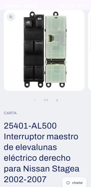 Interruptor Elevalunas Nissan Stagea 2002-2007