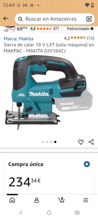 Sierra de calar Makita 18V LXT (solo máquina)