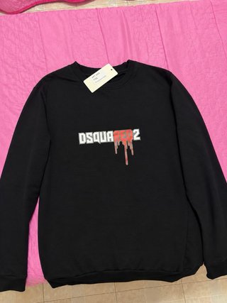 Felpa Dsquared2 nera con stampa rossa