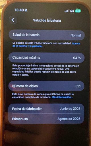 iPhone 16 Pro Max - Batería 94%