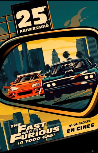 Póster The Fast and the Furious 25º