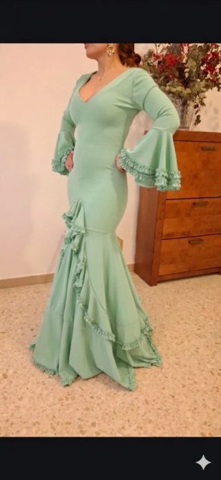 Traje Flamenca Verde Agua TODAS LAS TALLAS