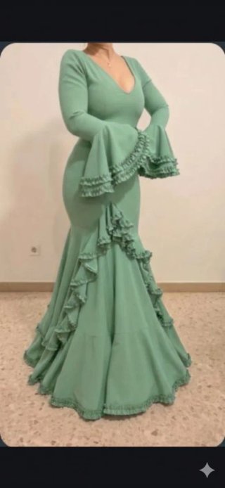 Traje Flamenca Verde Agua TODAS LAS TALLAS