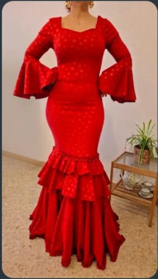 Traje de Flamenca Rojo TODAS LAS TALLAS